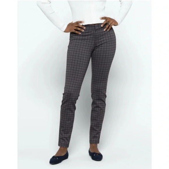 Kut from the Kloth Slim Straight Ellery Printed Plaid Skinny Pants Size 12S - Picture 1 of 11
